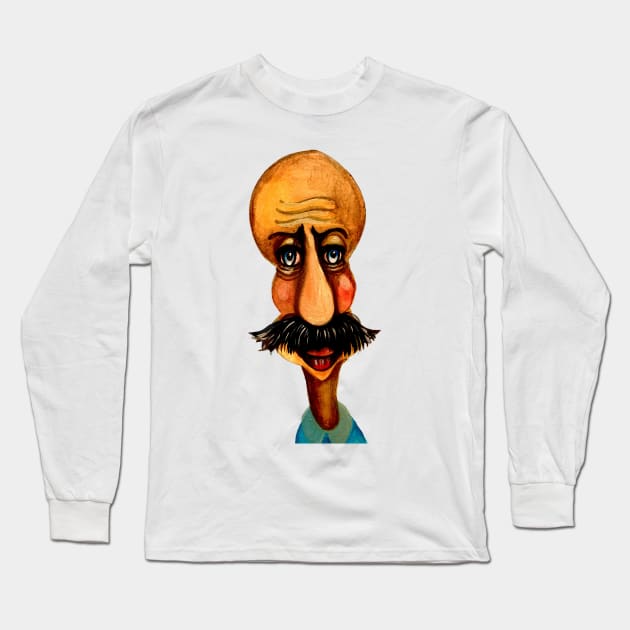 Mustache man Long Sleeve T-Shirt by The artist of light in the darkness 